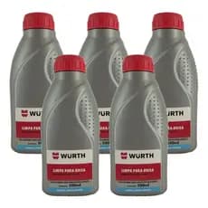 Kit 5 Limpa Para Brisa Wurth 500ml Fluido Detergente Liquido Limpeza de Parabrisa Vidro Carro Automotivo