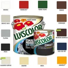 Tinta Esmalte Base Água 900ml ou 3,6L Lukscolor Brilhante Madeira Azulejo Cores