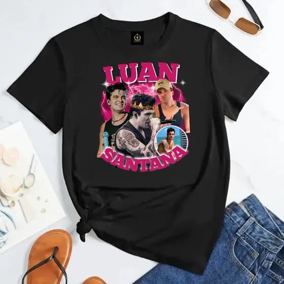 Camiseta Algodão T-shirt Unissex Graphic Luan Luanetes Santana Fã Clube