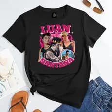 Camiseta Algodão T-shirt Unissex Graphic Luan Luanetes Santana Fã Clube