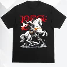 Camiseta São Jorge Santo Guerreiro Dragão Camisa Religiosa Algodão Plus Size