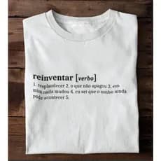 Camiseta Unissex Reinventar Versículo Escrito Camisa Algodão Malha Premium