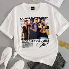 Camiseta Algodão T-shirt Unissex Graphic Luan Santana Tudo Que Você Quiser Luanetes Fã Clube