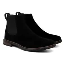 Bota Botina Chelsea de Couro Masculina Feminina Country Rodeio Roça Trabalho Macia Inverno