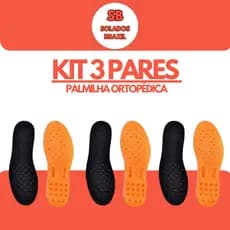 KIT 3 PARES DE PALMILHA ORTOPÉDICA PU ANTI-IMPACTO PARA PROBLEMAS NOS PÉS