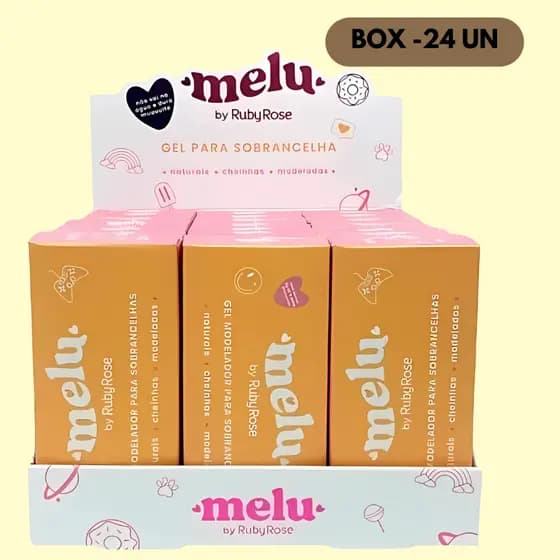 Gel Modelador para Sobrancelhas -Melu Ruby Rose - BOX 24 UNIDADES - MAQUIAGEM ATACADO