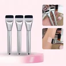 PINCEL PROFISSIONAL MAQUIAGEM FLAT METÁLICO PARA BASE, CORRETIVO E SKINCARE + ENVIO IMEDIATO