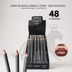 BOX 48 UNID. Lápis Labial Atacado Lyrics Make Up Enigma - Lançamento 3 Tons (Marrom, Vermelho e Nude) -/Revenda Atacado.