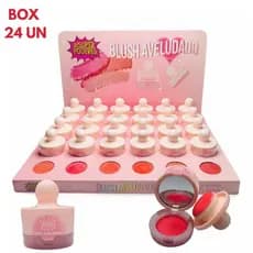 BLUSH AVELUDADO COM ESPONJA E ESPELHO - SUPER PODERES - BOX COM 24 UNIDADES