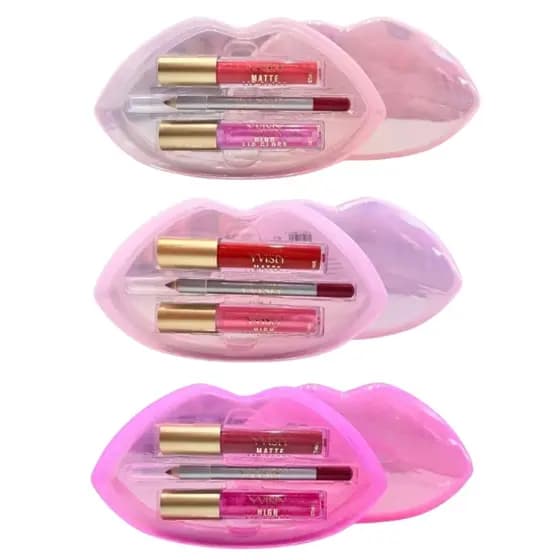 Kit Lábios Yvisiy Gloss + Batom Matte + Lápis Labial com Estojo Boca
