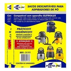 Kit 3 Sacos Aspirador de Pó Compatível Electrolux Hidrolux Awd01 - Referencia 2177