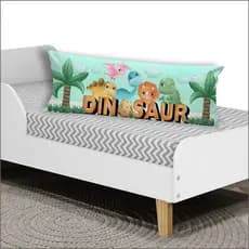 Travesseiro De Corpo Com Fronha Xuxinho Fibra de Silicone  0.90x0.30cm Quarto Decoração Dinossauro
