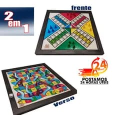 2 em 1 - Jogo De Tabuleiro Ludo Coluna VERSO trilha  sobe e desce dinamica tamanho grande 32x32cm