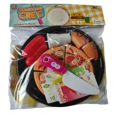Kit Pizza brinquedo infantil faz de conta corta e faz barulho