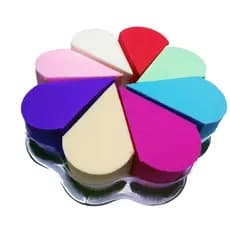 kit 8 peças pétala mini esponja de maquiagem com queijinho puffmini