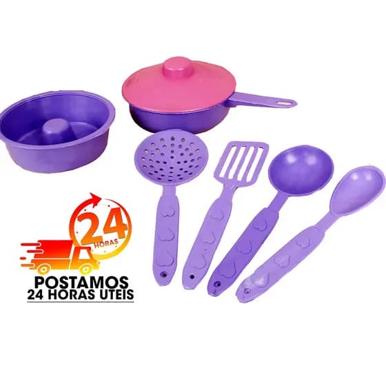 Kit 7 PEÇAS - Sonho De Cozinha Panelinhas E Talheres De Brinquedo