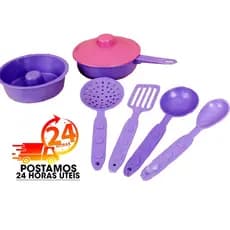 Kit 7 PEÇAS - Sonho De Cozinha Panelinhas E Talheres De Brinquedo