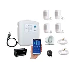 Central de Alarme Wifi APP Gratuito 4 Sensores Presença COM FIO completo