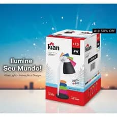 Luminária de Mesa Led Light 4W Rosa 5.000K Branca Fria Bivolt Kian