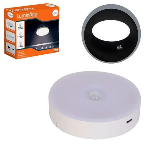 Luminaria adesiva c/ sensor de presenca usb