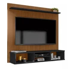 Home Painel Suspenso Simples Tv Sala 50 Pol Ripado Com Nicho Ripado / Preto