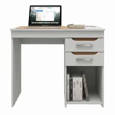 Escrivaninha Mesa Computador Home Office Estudos 2 Gavetas Com Nicho Veneza Branco