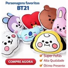 Almofada Decorativa | Almofada Chibi | BT21 | BTS | Koya | Mang | Shooky | RJ | Tata | Cooky | Chimmy