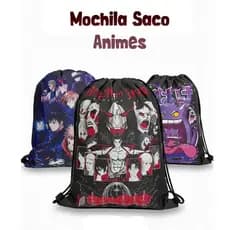 Mochila saco animes | Jujutsu Kaisen | Shingeki no Kyojin | Jojo