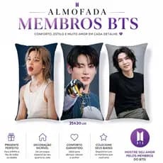 Almofada Decorativa Membros BTS / Jungkook / Jimin / J-Hope / Jin / RM / Suga / V