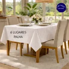 Toalha De Mesa 6 Lugares Jacard Original Tecido Grosso - Promoção