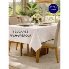 Toalha de Mesa Jacquard 4 Lugares 1,40x1,35 Luxo Lavável Grossa Promoção