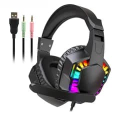 Fone De Ouvido Headset Gamer 7.1 Com Microfone Profissional Preto Led Rgb PC USB P2/P3 XBOX PS4