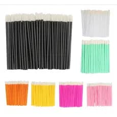 100 Pincel Bastão Aplicador Descartável Gloss Maquiagem Batom Cor Variados
