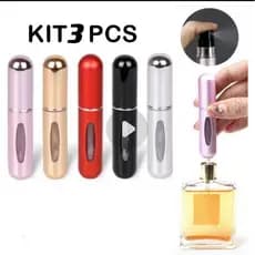 KIT 3 Pcs Porta Perfume Recarregavel Portatil Spray 5ml