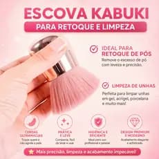 Pincel Kabuki Profissional Macio Para Pó Blush e Limpeza de Unhas Retoque Perfeito