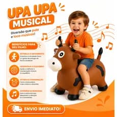 Vaquinha Pula Pula Brinquedo Upa Upa Musical Com Sons de Vaca Inflável Pocotó