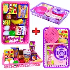 Conjunto de Panelas Brinquedo Interativo Infantil Panelinhas Cozinha Comidinhas e Mini mercado