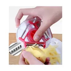 Descascador Ralador de Legumes Spin 360° Frutas Cozinha Queijo 3 Lâminas