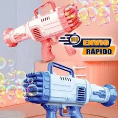 Bazuka Lança bolhas de sabão 50 ml colorido azul rosa brinquedo infantil de bolha bolinhas