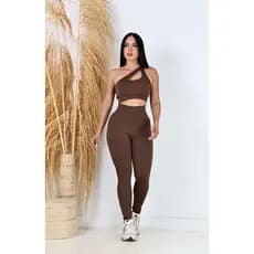 YD274 Conjunto Academia Fitness Feminino, Conjunto Sem Costura Canelado