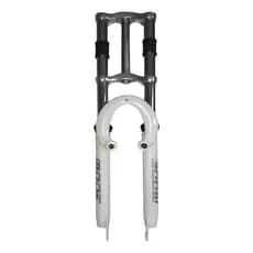 Garfo Suspensão Bike 2 Andares Aro 26 Standard 21,1mm Com Regulagem Mode Branco Aluminio