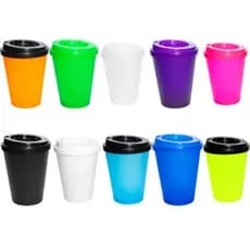 Kit 10-15-25-50 Copos Para Café Com Tampa Bucks 250ml Várias Cores