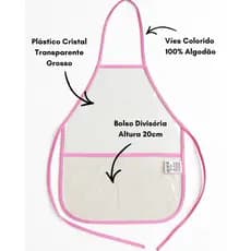 Avental Infantil c bolso pintura escolar unissex impermeável criança transparente pvc cristal