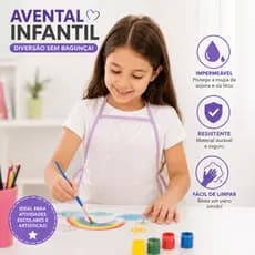 50 Aventais Infantil Unissex Impermeável Transparente, Escolar, Artes, Culinária Festa Viés Colorido