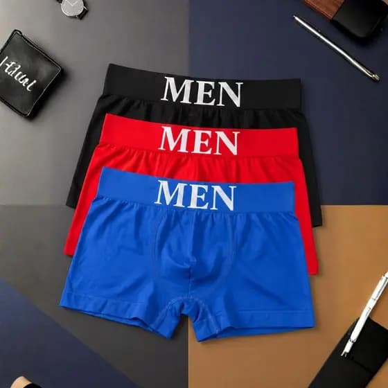 Kit 3 Cuecas Boxer Microfibra Masculina Boxer Adulta Lisa Cueca Box