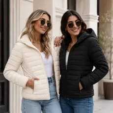 Jaqueta Bobojaco Puffer Impermeável Casaco Off White Preta Jaqueta Feminina Casaco Puffer Confortavel