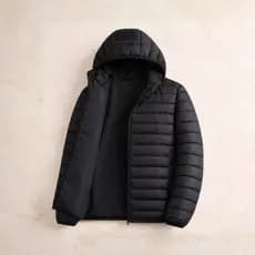 Jaqueta Puffer Peluciada Impermeável com Capuz Casaco de Frio Bobojaco Masculino