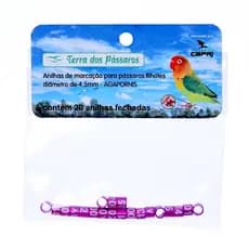 Anilhas Fechadas Metálicas Marcação - 4,5 mm - Agapornis - 20un - Rosa