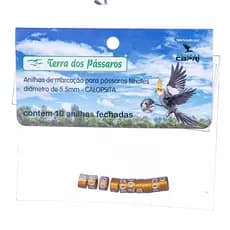 Anilhas Fechadas para Marcação - 5.5 mm - Calopsita - Rosela - 10 un. - Dourado
