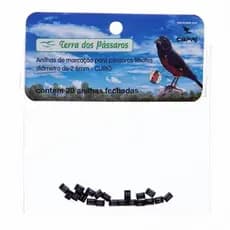 Anilhas Fechadas Capri Metálicas Marcação - 2.6 mm - Preta - Curió - 20un